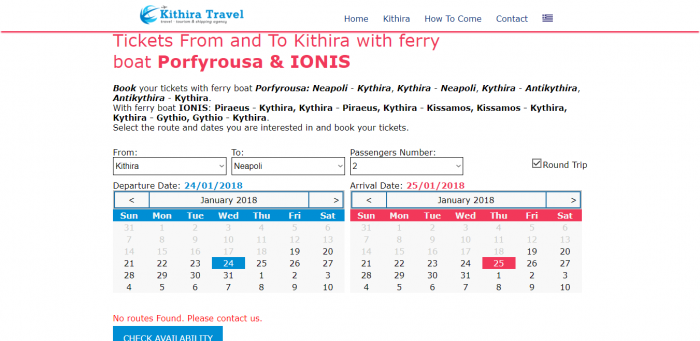 Ferry boat Kythira booking